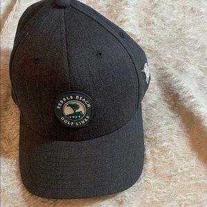Pebble Beach Black Cap with Green Logo Patch